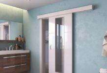 Dveře vs specifické mikroklima koupelen a kuchyní SOLODOOR Polar Satinato - posuvné dveře garnyž