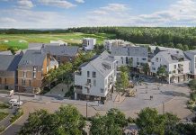 Světová architektura roste 20 minut od Prahy – Oaks Prague Oaks Prague - celkový pohled na Village Square (vizualizace)