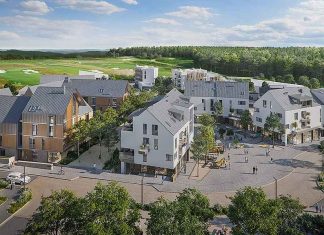Světová architektura roste 20 minut od Prahy – Oaks Prague Oaks Prague - celkový pohled na Village Square (vizualizace)