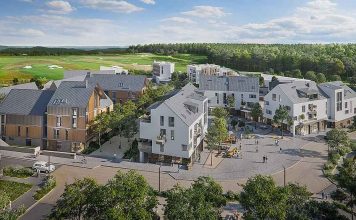 Světová architektura roste 20 minut od Prahy – Oaks Prague Oaks Prague - celkový pohled na Village Square (vizualizace)