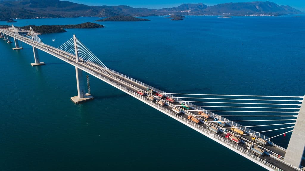 Most na pelješac, Chorvatsko - zatěžkávací zkoušky
