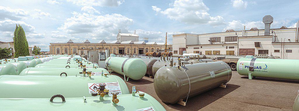 Sklad propanových nádrží, Zásobník na LPG, zdroj Východočeské plynárenské strojírny (pro Primagas)