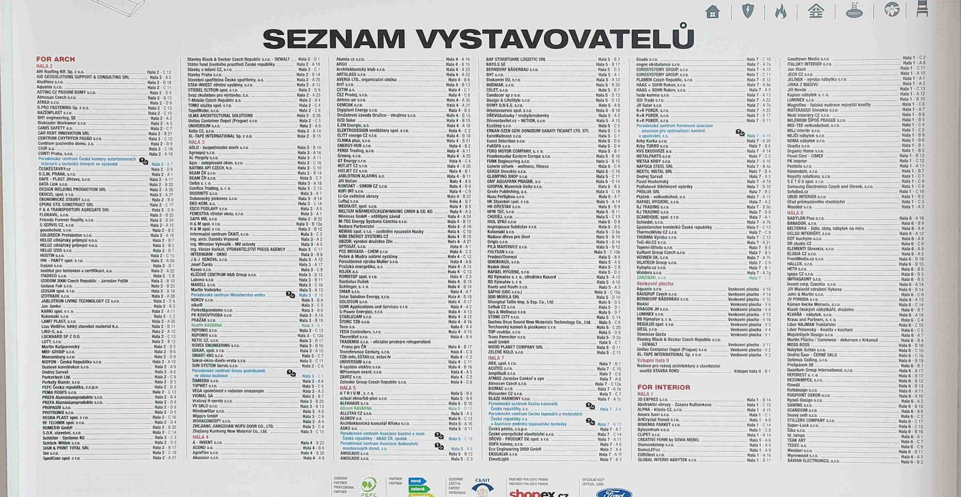 Seznam vystavovatelů For Arch 2023 a For Interior 2023