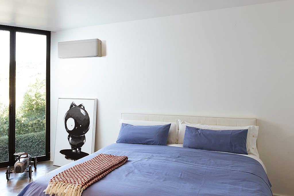 Klimatizace Daikin umí také vytápění - vizualizace v ložnici